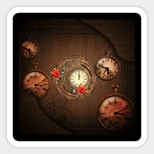 Wonderful steampunk clock Sticker